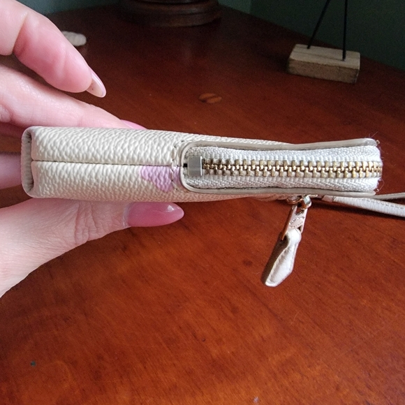 Coach Floral Wallet Wristlet Coated Canvas & White Leather 53842 - Picture 8 of 15